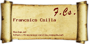 Francsics Csilla névjegykártya